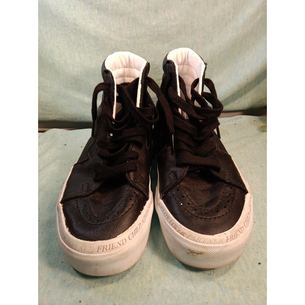 Vans High Top Sneakers Black "Child Advocate" Text 3.5 - Picture 3 of 6